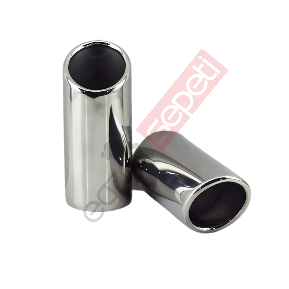 Krom Egzoz Ucu Sağ Ve Sol Takı 304 Kalite Yuvarlak Çap Ölçüsü 65X15 mm