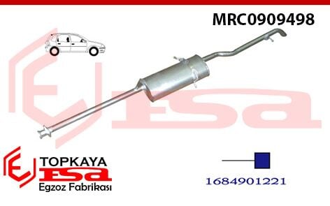 Mercedes A190 - 1.4 / 1.6 / 1.9 Arka Susturucu Borulu Kısa Şase 1997 > 2004