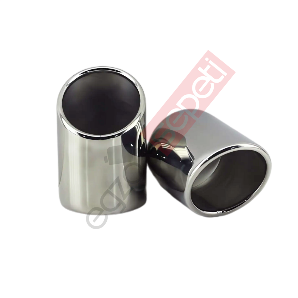 Krom Egzoz Ucu Sağ Ve Sol Takım 304 Kalite Yuvarlak Çap Ölçüsü 70X120 mm