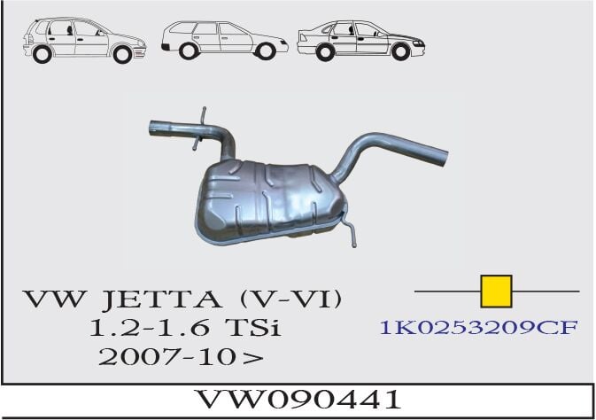 Volkswagen Jetta 5 / Jetta 6 1.2/1.6 Tsıorta Borulu Susuturucu Baskılı 2007>…