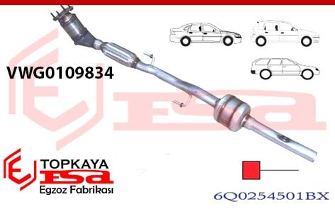 VW Polo 1.4İ / Seat İbiza / Seat Cordoba / Skoda Fabia Ön Boru Katalitik Konverter Spiralli Euro 4 2004 > 2010