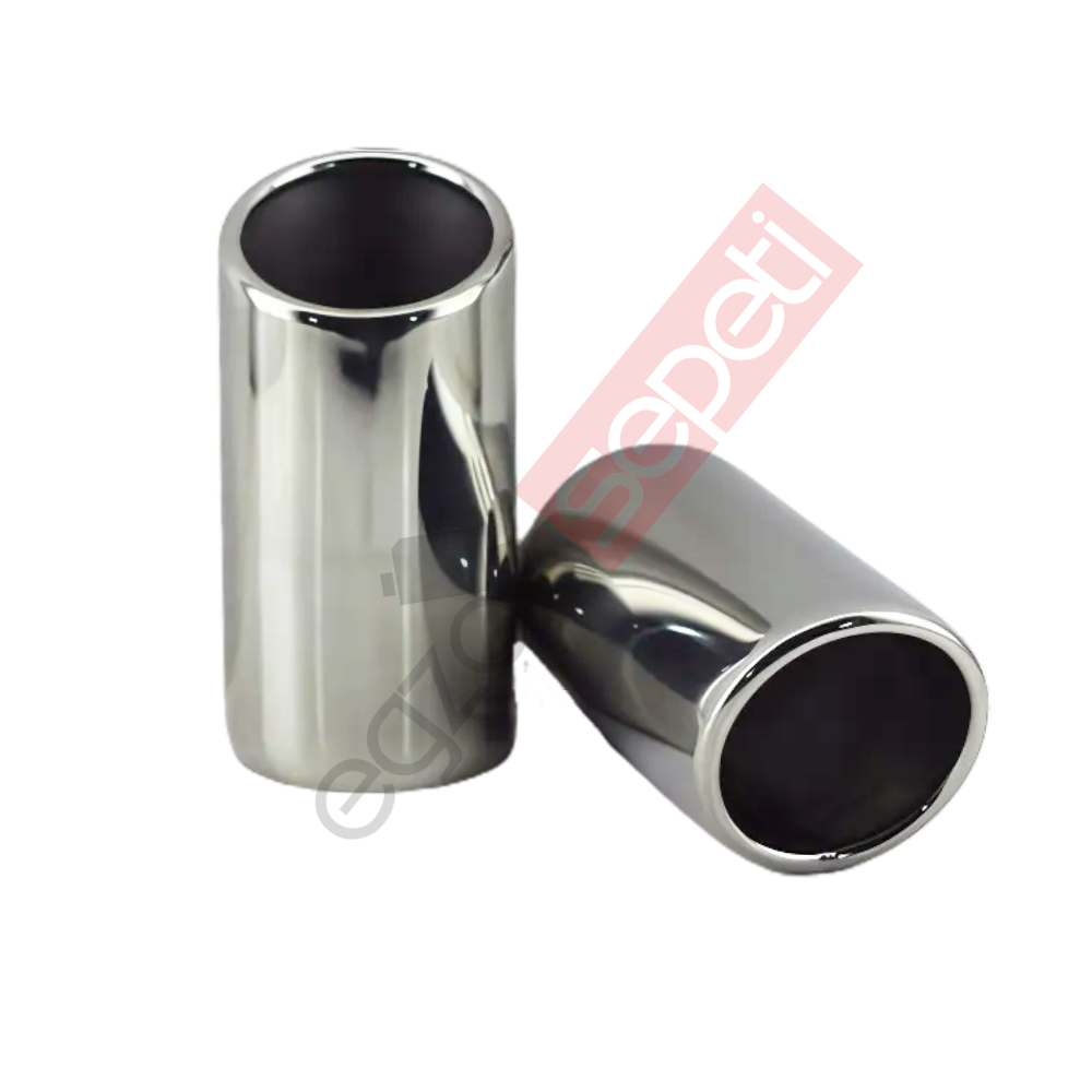Krom Egzoz Ucu Sağ Ve Sol Takım 304 Kalite Yuvarlak Çap Ölçüsü 70X150 mm