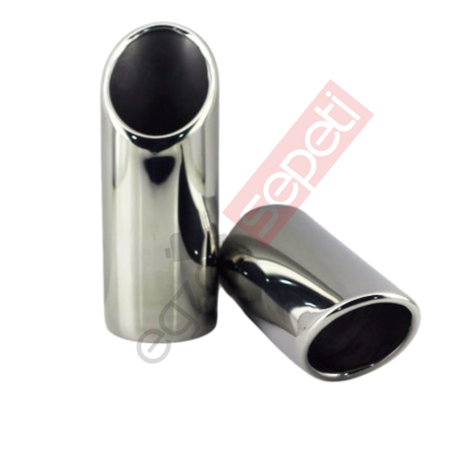 Krom Egzoz Ucu Sağ Ve Sol Takım 304 Kalite Yuvarlak Çap Ölçüsü 70X200 mm