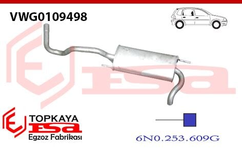 Volkswagen Polo Arka Susturucu Borulu 1.3 / 1.6 1994 > ...