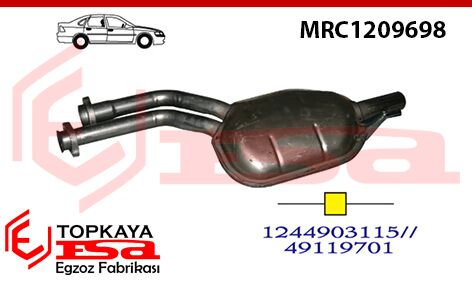 Mercedes E220 124 Kasa Orta Susturucu Borulu Baskılı 1992 > 1994