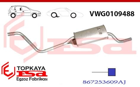Volkswagen Polo Arka Susturucu Borulu 1.0 / 1.3İ 1984 > 1990