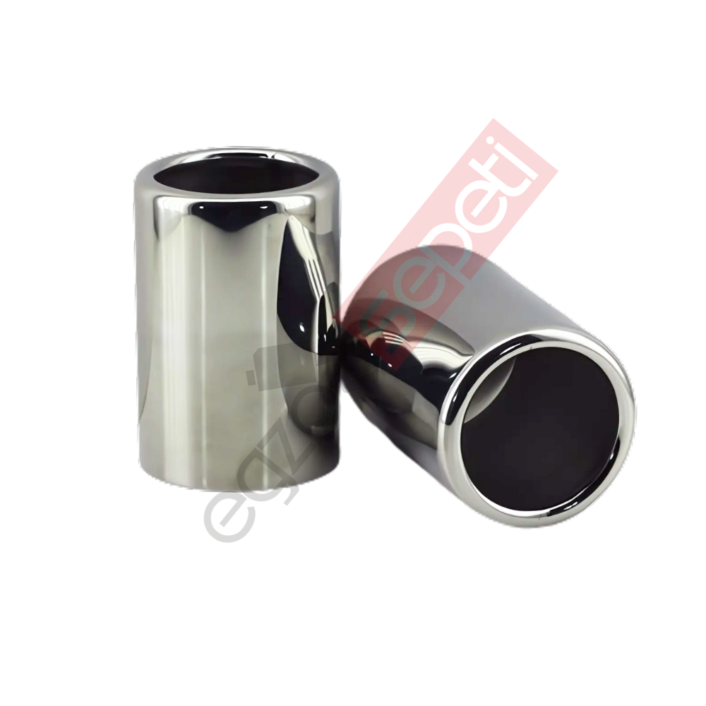 Krom Egzoz Ucu Sağ Ve Sol Takım 304 Kalite Yuvarlak Çap Ölçüsü 75X120 mm