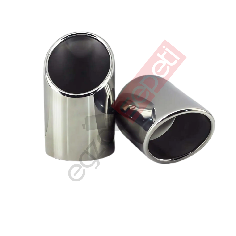 Krom Egzoz Ucu Sağ Ve Sol Takım 304 Kalite Yuvarlak Çap Ölçüsü 80X150 mm
