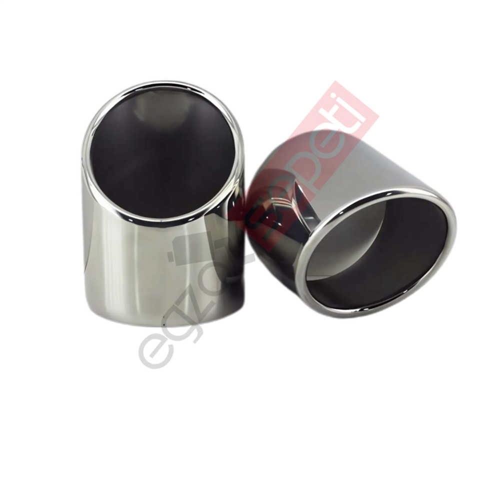 Krom Egzoz Ucu Sağ Ve So Takım 304 Kalite Yuvarlak Çap Ölçüsü 85X120 mm
