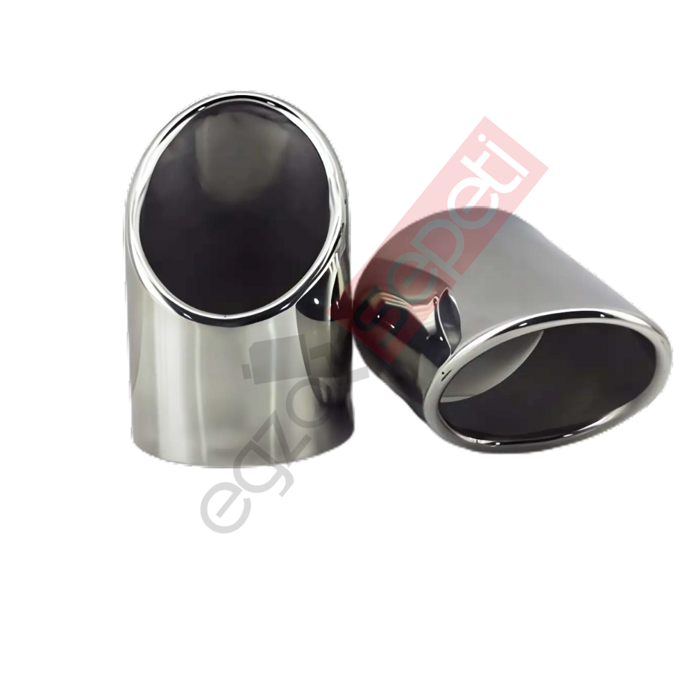Krom Egzoz Ucu Sağ Ve Sol Takım 304 Kalite Yuvarlak Çap Ölçüsü 70X120 mm