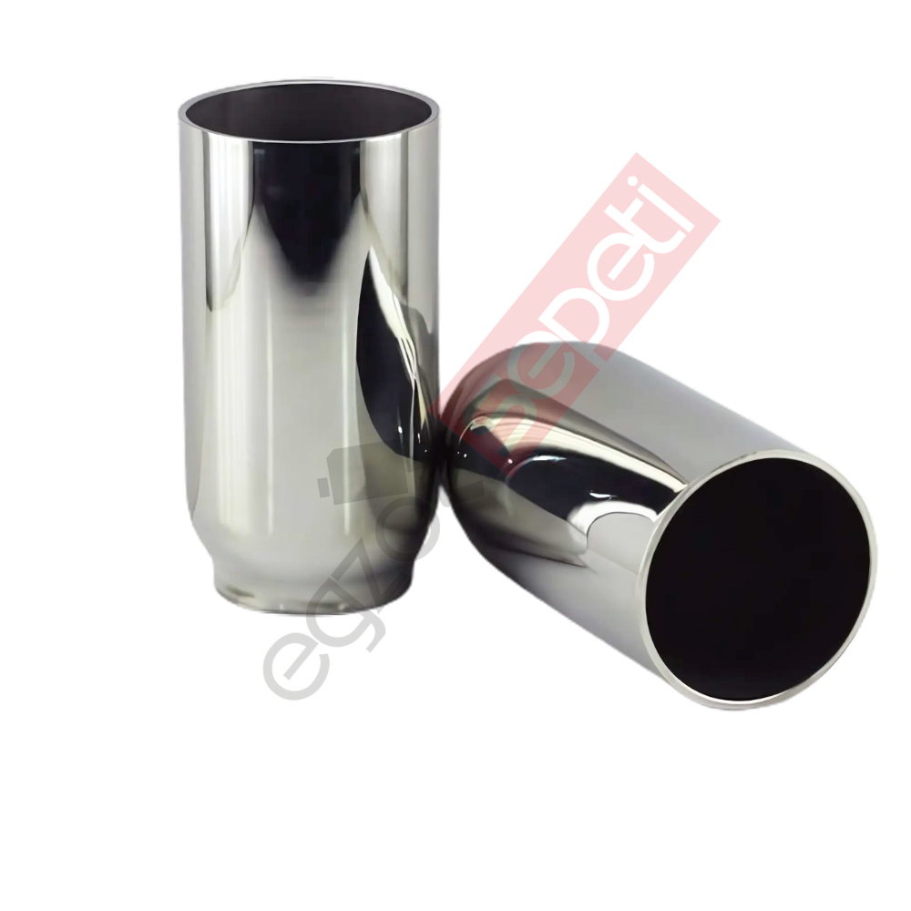 Krom Egzoz Ucu 304 Kalite Yuvarlak Çap Ölçüsü 8X17 Cm