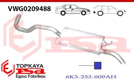 Volkswagen Polo Classic Arka Susturucu Borulu Sedan 75 Hp 1.4İ 1997 > 2001