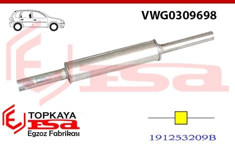 Volkswagen Golf 2 / Golf 3 1.6 / 1.8 Orta Susturucu Borulu 1983 > 1991