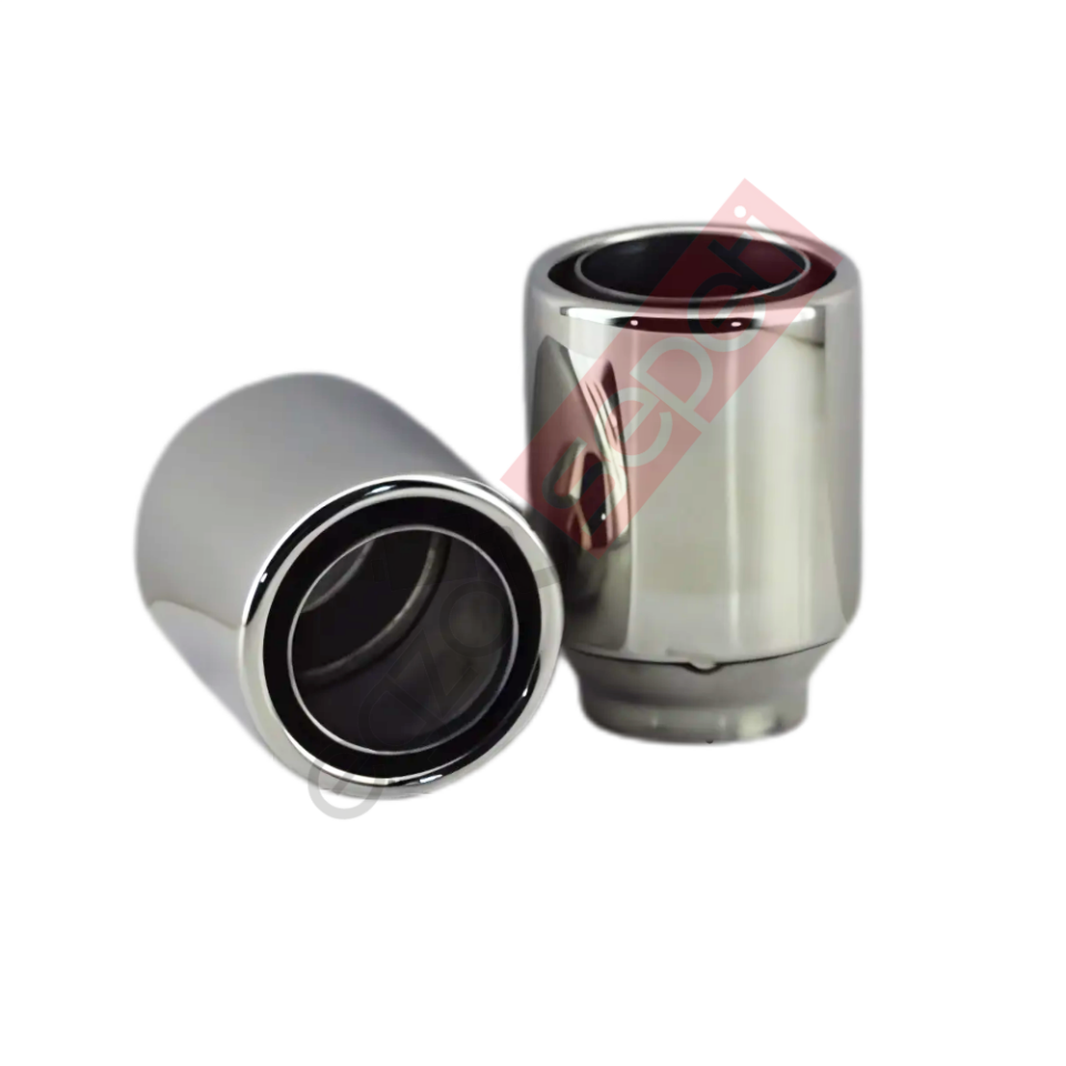 Krom Egzoz Ucu Sağ Ve Sol Takım 304 Kalite Yuvarlak Çap Ölçüsü 65X85 mm