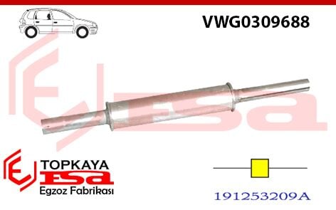 Volkswagen Golf 2 / Golf 3 1.0 / 1.3 Orta Susturucu Borulu 1983 > 1991
