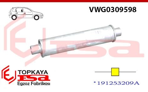 Volkswagen Golf 2 / Golf 3 Orta Susturucu Uzun 1983 > 1991