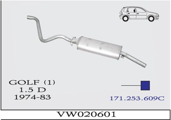 Volkswagen Golf 1 Arka Susturucu Borulu 1.5 Dsl 1974 > 1983