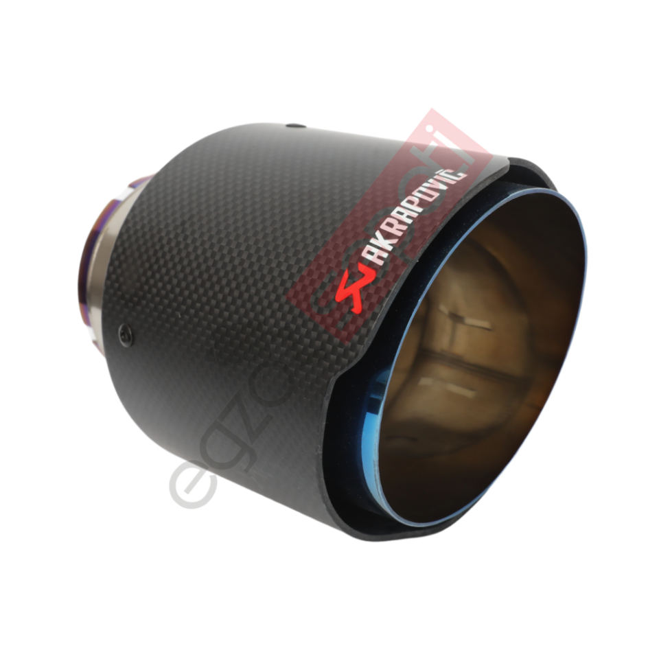 Akrapoviç Karbon Egzoz Ucu 100 MM Mat Mavi Gerçek Karbon Malzeme İthal Ürün