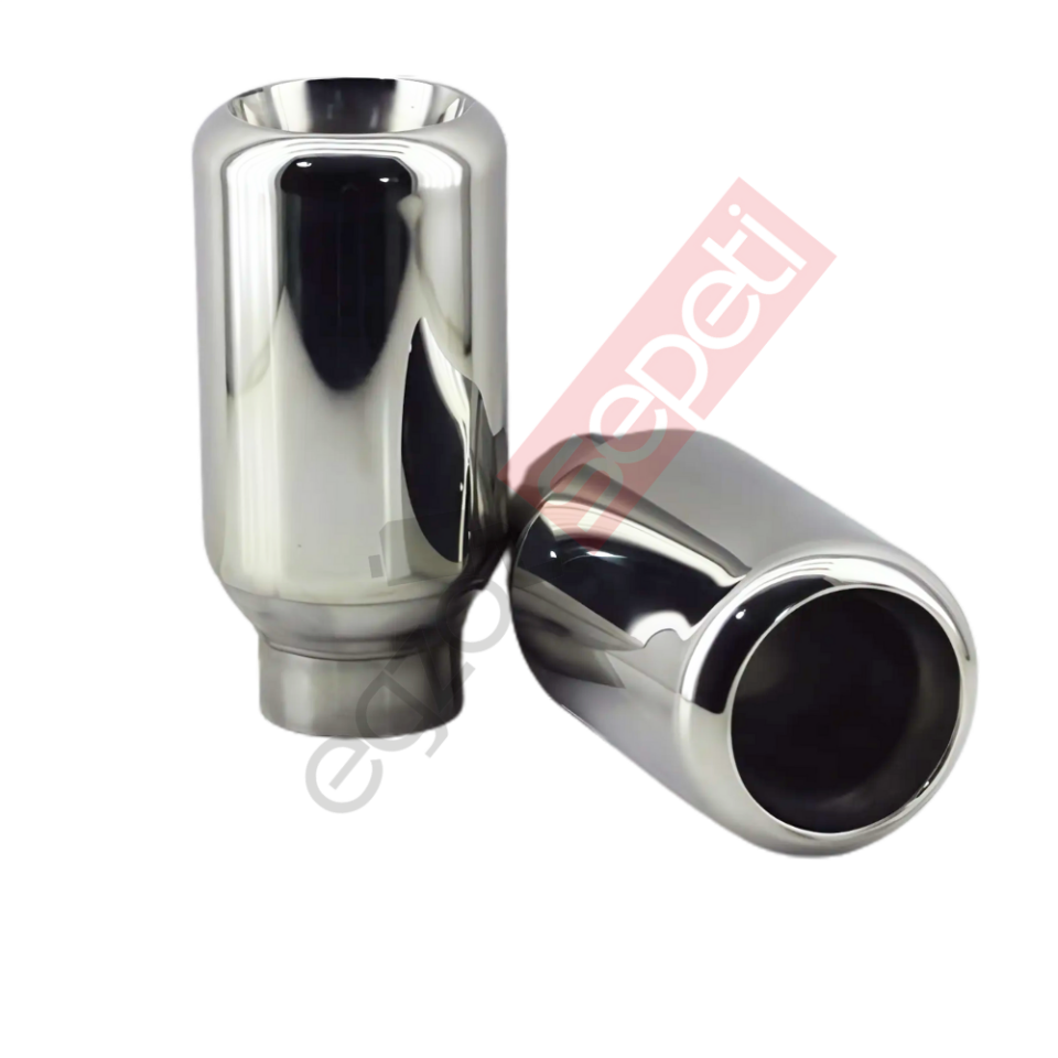 Krom Egzoz Ucu Sağ Ve Sol Takım 304 Kalite Yuvarlak Çap Ölçüsü 80X120 mm