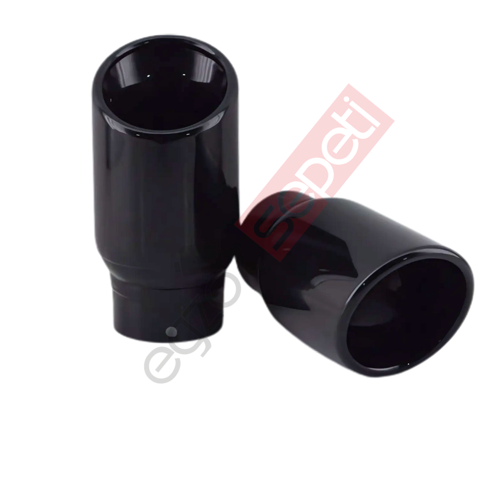 Krom Egzoz Ucu Sağ Ve Sol Takım 304 Kalite Yuvarlak Çap Ölçüsü 80X120 mm