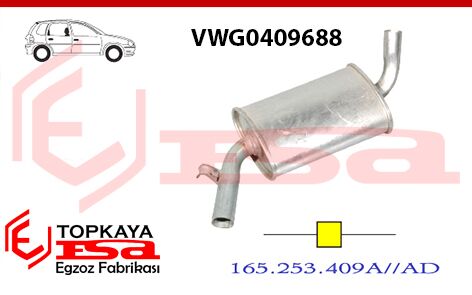 Volkswagen Golf 2 Orta Susturucu Borulu 1.6 / 1.8İ Benzinli 1984 > 1991