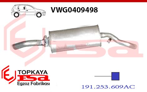 Volkswagen Golf 2 Arka Susturucu Borulu 1.8 Benzinli 1989 >2001