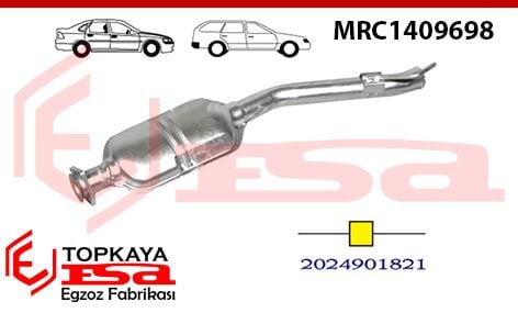 Mercedes C180 W202 Kasa Orta Susturucu Borulu Kısa Baskılı 1993 > 1996