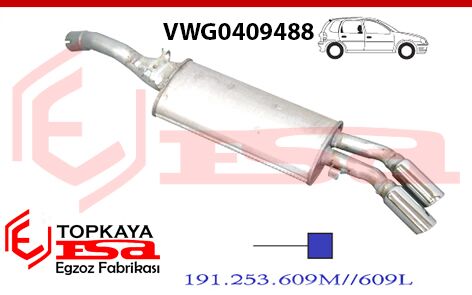 Volkswagen Golf 2 Arka Susturucu Borulu 1.8 Gti Çiftli 1985 > 1991