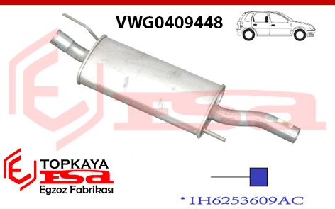 Volkswagen Golf (III) Arka Susturucu Borulu 1.8 / 2.0 Dsl 1990 > 1996