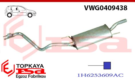 Volkswagen Golf (III) Arka Susturucu Borulu 1.4 / 1.6İ 1993 > 1997