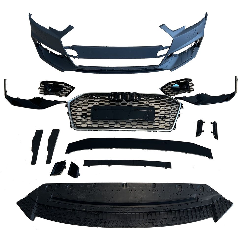 A4 ÖN TAMPON SETİ RS 2016-2019 MAT GRİ/SİYAH PANJUR