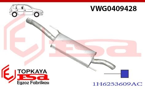 Volkswagen Golf (III) Arka Susturucu Borulu 1.8 / 2.0 Benzinli 1990 > 1996