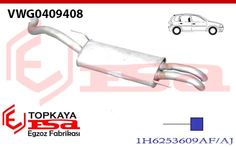 Volkswagen  Golf (III) 1.9 Tdi 95-97 Arka Susturucu Borulu Tek Çıkış 1995 > 1997
