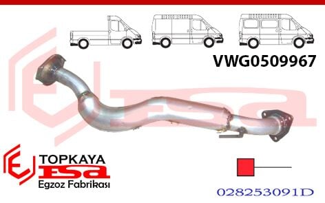Volkswagen Transporter T4 2.5 Td Ön Boru 1996 > 2003
