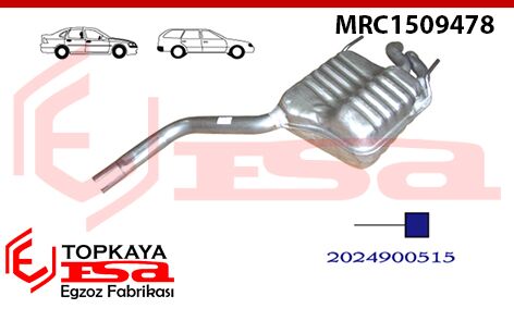 Mercedes C280İ 202 Kasa Arka Susturucu Borulu Baskılı 1996 > 2000
