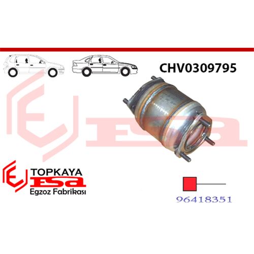 Chevrolet Kalos 1.2İ - 1.4İ 2004 > 2008 Katalitik Konvertör Euro 4 Metalik