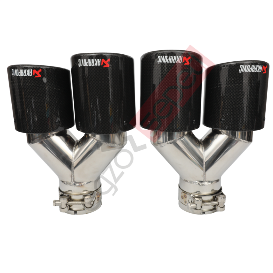 Akrapoviç Karbon Egzoz Ucu 90 MM Çiftli Dudaklı Parlak Sag Ve Sol Takım İthal Ürün Gerçek Karbon Mazleme İthal Ürün