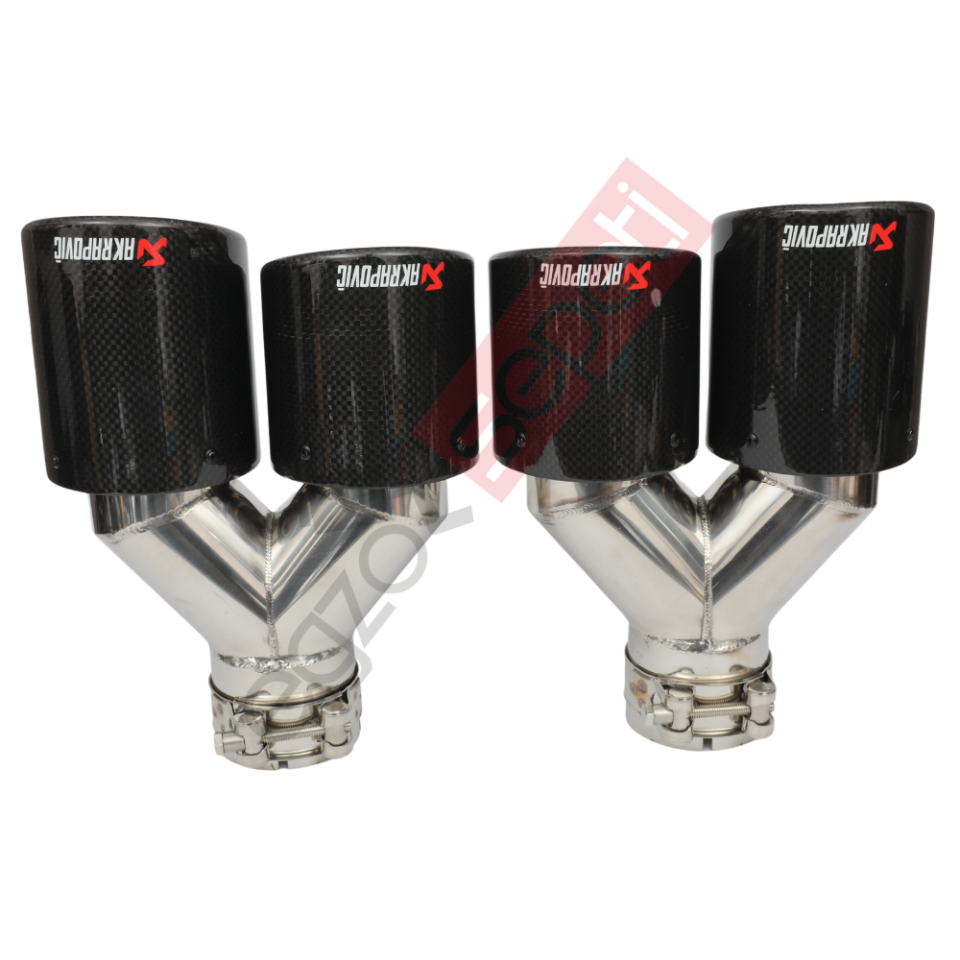 Akrapoviç Karbon Egzoz Ucu 90 MM Çiftli Dudaklı Parlak Sag Ve Sol Takım İthal Ürün Gerçek Karbon Mazleme İthal Ürün