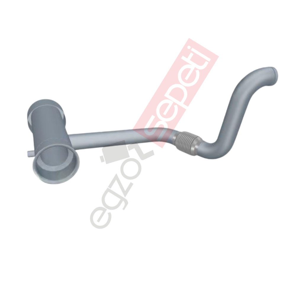 Doosan Boru, İş Makinesi, Egzoz Ön, 46687863A Doosan Ø76,2 Inox, Flexli,