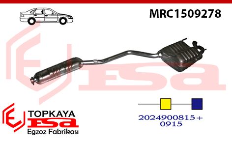 Mercedes C200 202 Kasa Arka Ve Orta Dizel Baskılı Susturucu 1993 > 1998