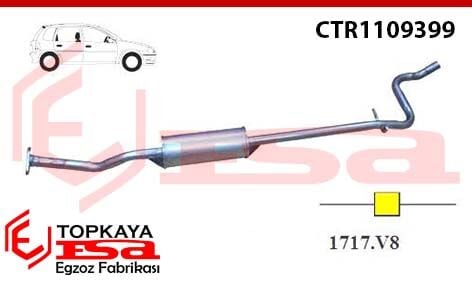 Citroen C2 1.4İ 16V Orta Susturucu Borulu Benzinli 2003>2010