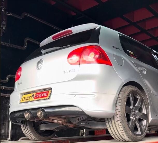 VW Golf 5 1.4 / 1.6 Benzinli Çift Krom Flanşlı Varex 60 mm Krom Borular, Akrapoviç Egzoz Uçları 2 Adet Ve Konvektörlü Yanıltıcı Sensör