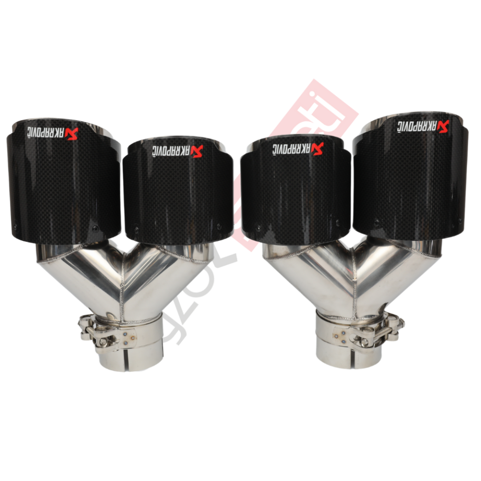 Akrapoviç Karbon Egzoz Ucu 100 MM Çiftli Parlak Sag Ve Sol Takım Gerçek Karbon Malzeme İthal Ürün
