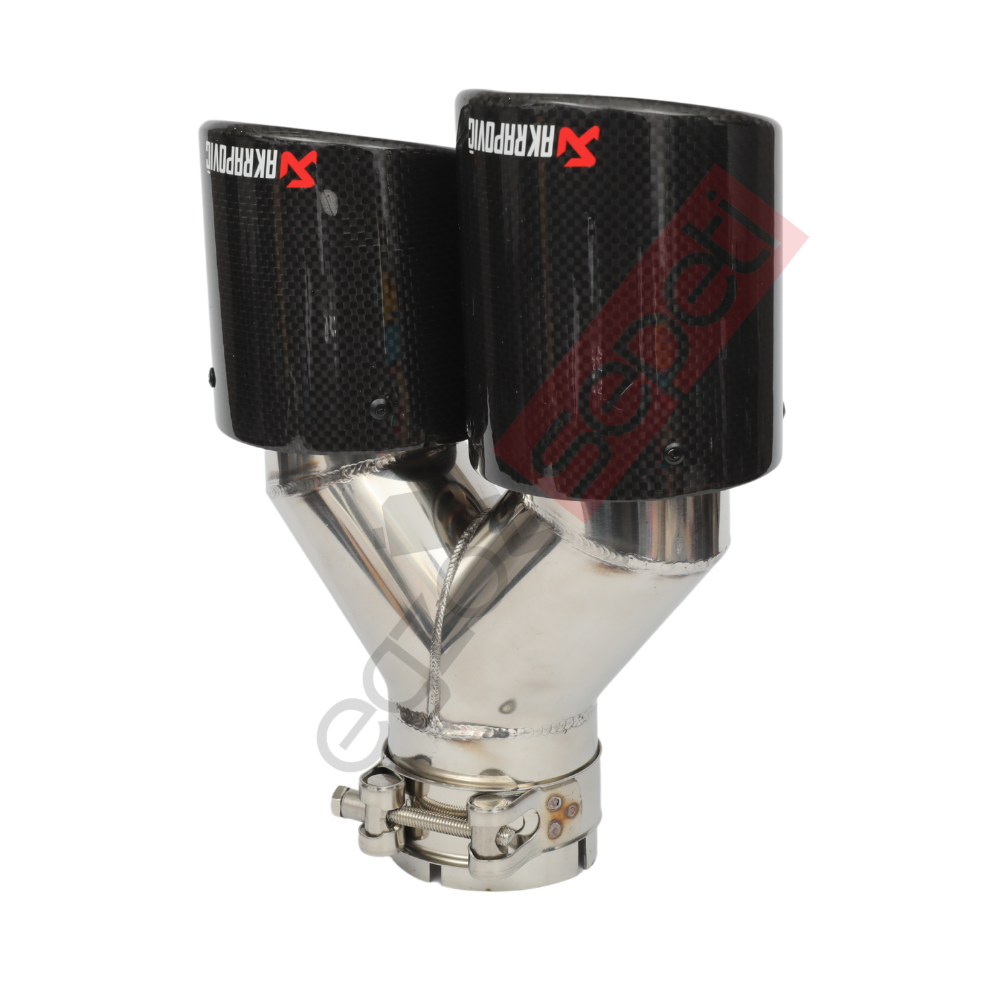 Akrapoviç Karbon Egzoz Ucu 90 MM Çiftli Dudaklı Parlak Sag Gerçek Karbon Malzeme İthal Ürün