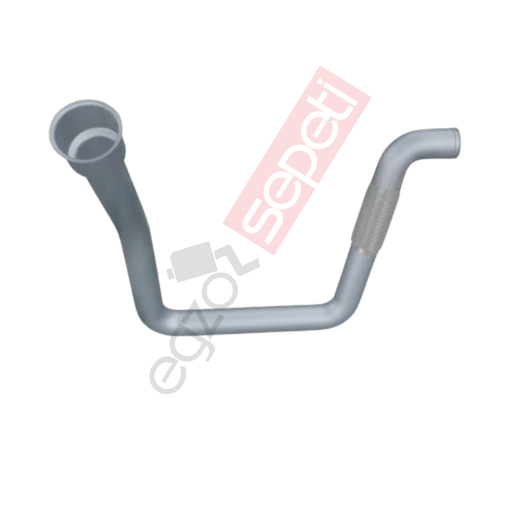 Doosan Boru, İş Makinesi, Egzoz Ön, 46741665C Doosan Ø76,2 Inox, Flexli,