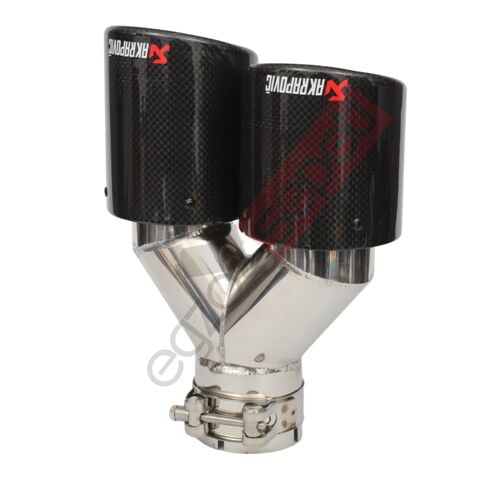 Akrapoviç Karbon Egzoz Ucu 90 MM Çiftli Dudaklı Parlak Sol İthal Ürün Gerçek Karbon Malzemeden Üretilmiştir