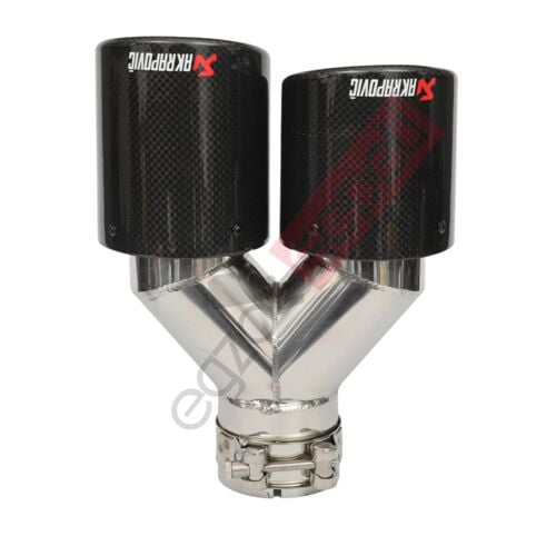 Akrapoviç Karbon Egzoz Ucu 90 MM Çiftli Dudaklı Parlak Sol İthal Ürün Gerçek Karbon Malzemeden Üretilmiştir