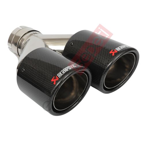 Akrapoviç Karbon Egzoz Ucu 90 MM Çiftli Dudaklı Parlak Sol İthal Ürün Gerçek Karbon Malzemeden Üretilmiştir