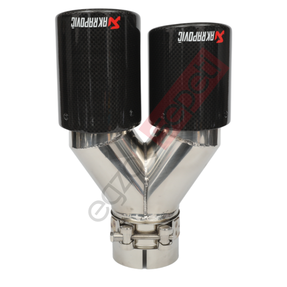 Akrapoviç Karbon Egzoz Ucu 76 MM Çiftli Dudaklı Parlak Sol Gerçek Karbon Malzemem İthal Ürün