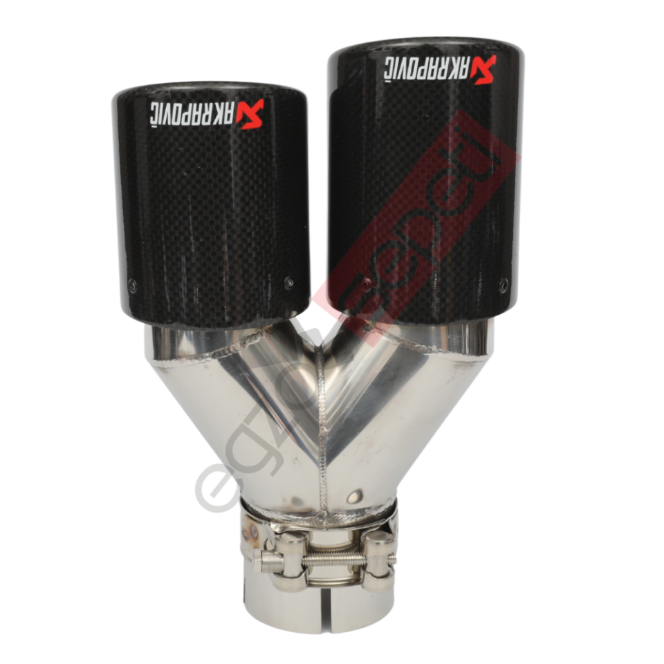 Akrapoviç Karbon Egzoz Ucu 76 MM Çiftli Dudaklı Parlak Sag Gerçek Karbon Malzeme İthal Ürün